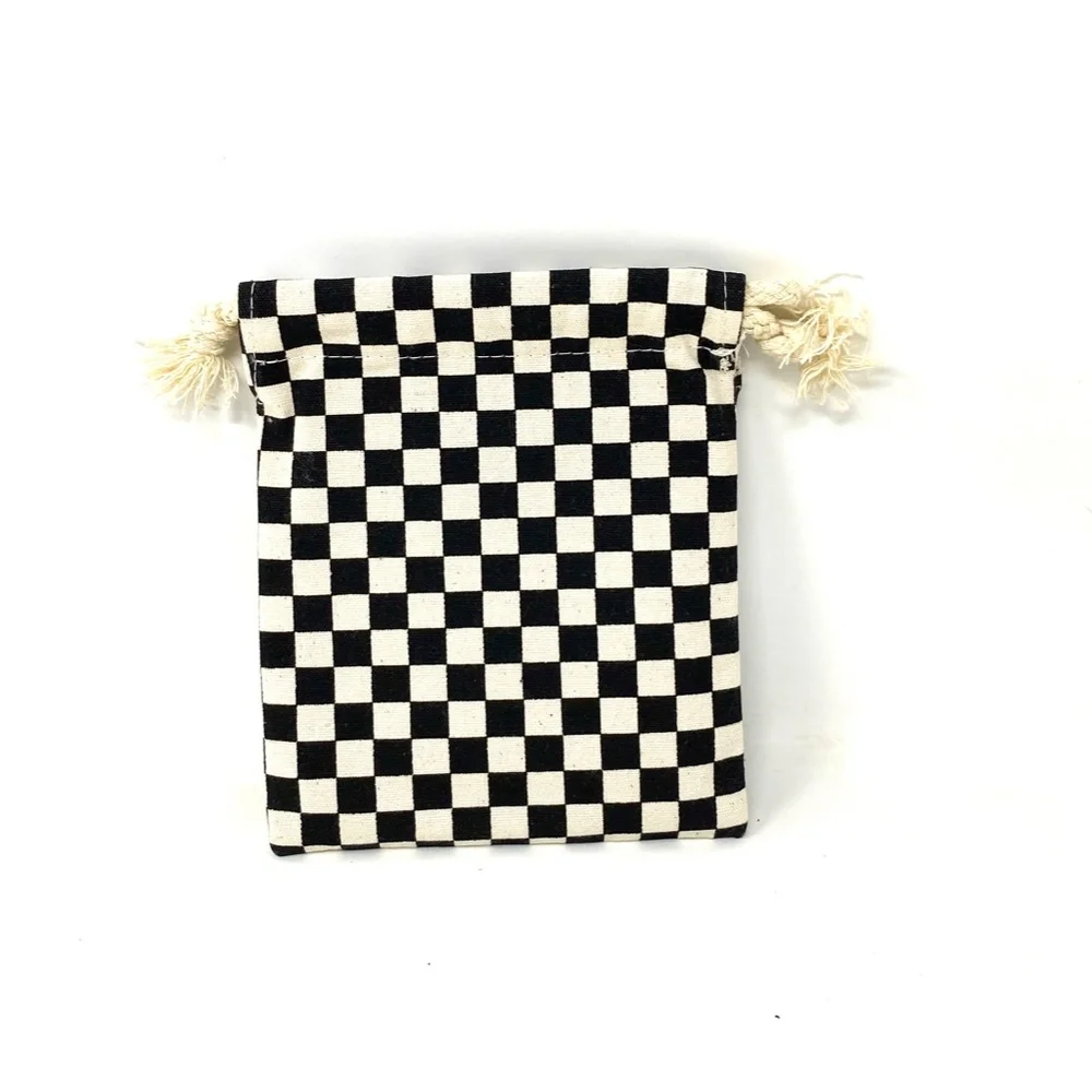 VANS Family Coasters Faux Leather Checkerboard White Black Set Bag VN0009M8NOA